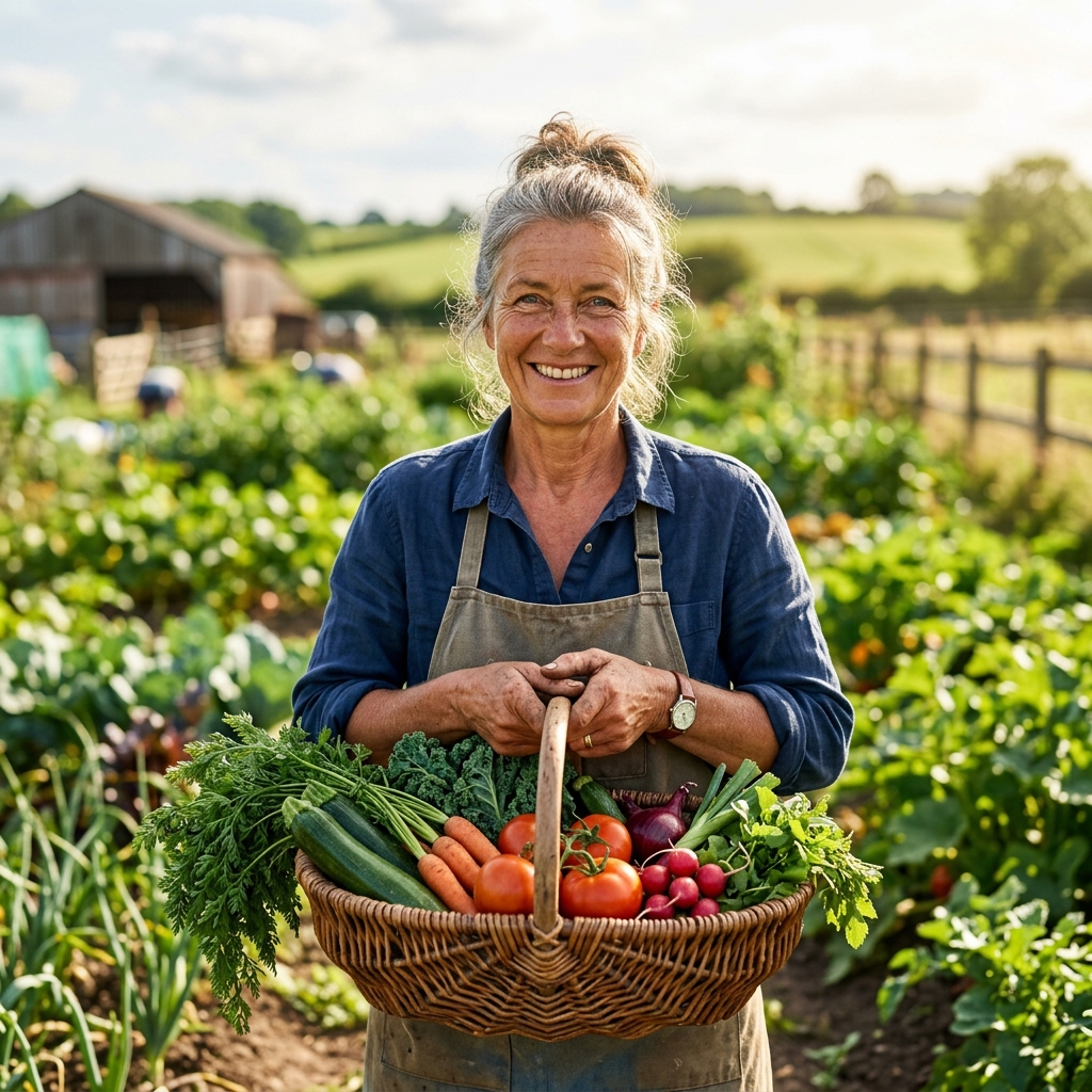 African farmer with fresh produce
